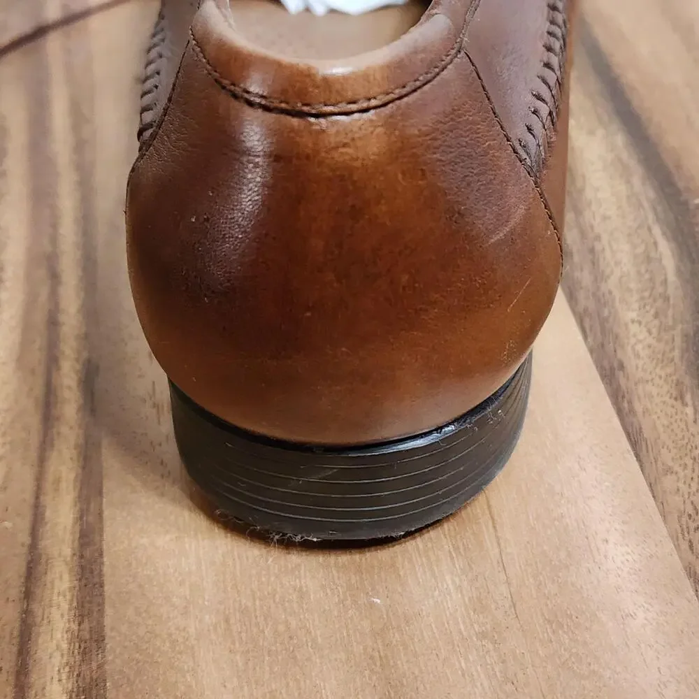 Giorgio Brutini Shoes Mens Size 10 Brown Leather Tassel Woven Slip On Dress